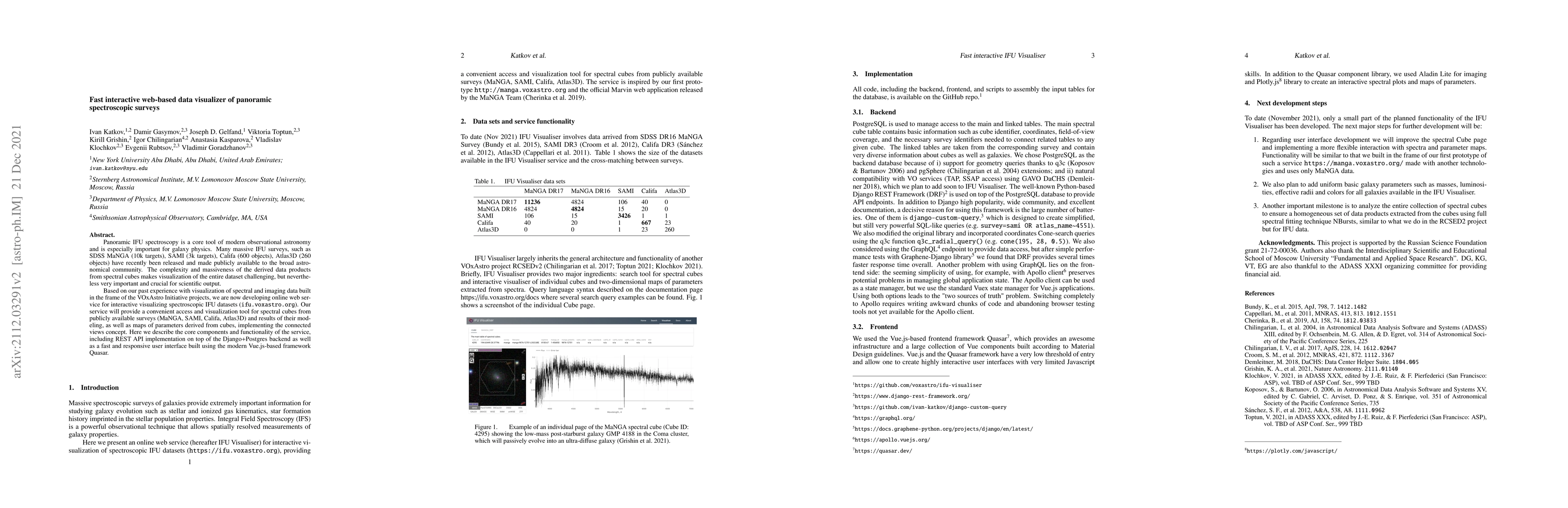 Thumbnail for Fast interactive web-based data visualizer of panoramic spectroscopic
  surveys
