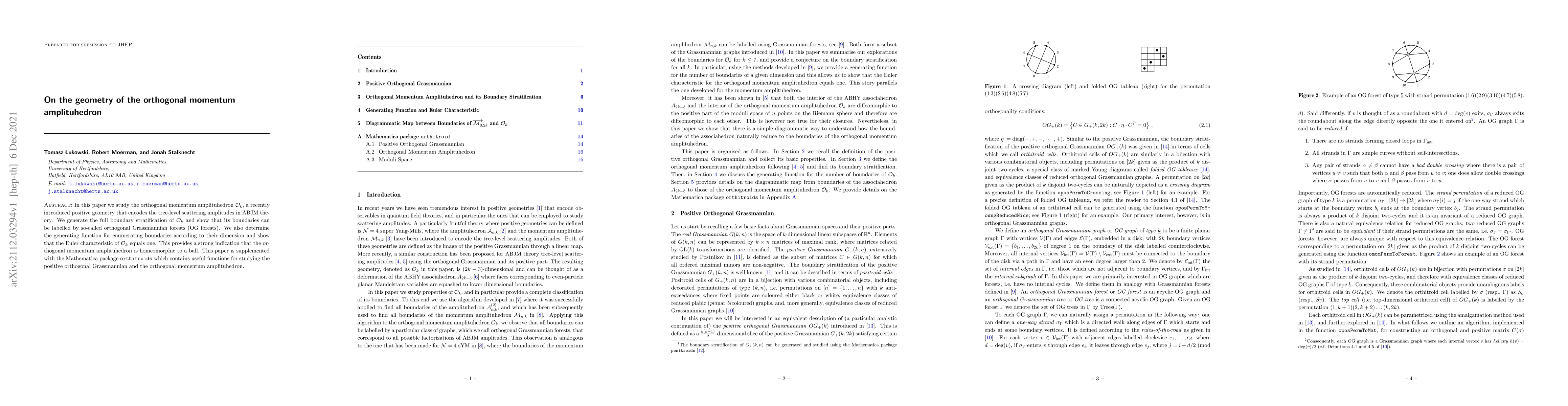 Thumbnail for On the geometry of the orthogonal momentum amplituhedron