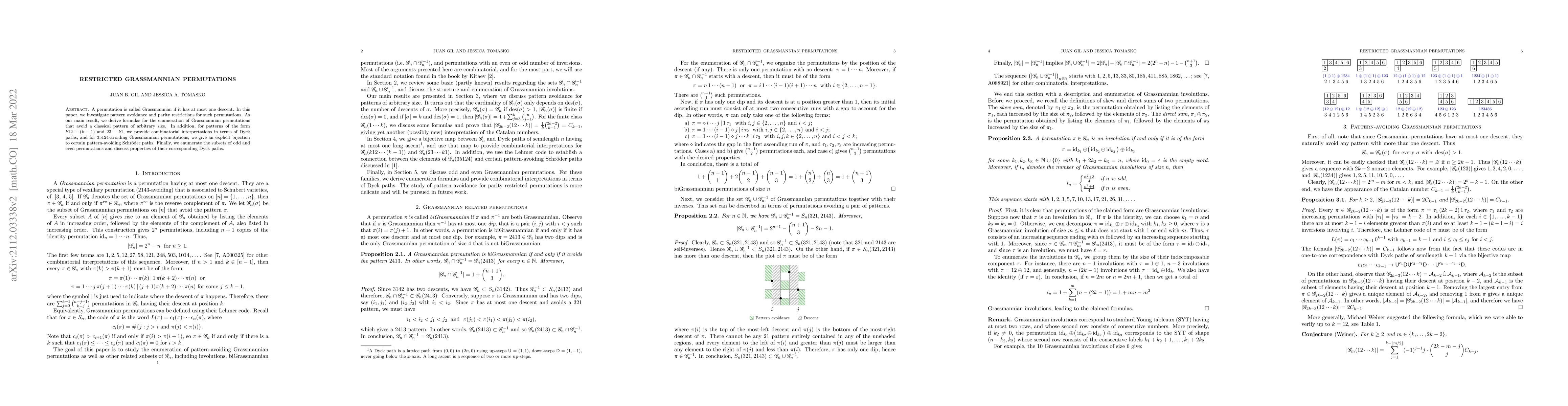 Thumbnail for Restricted Grassmannian permutations