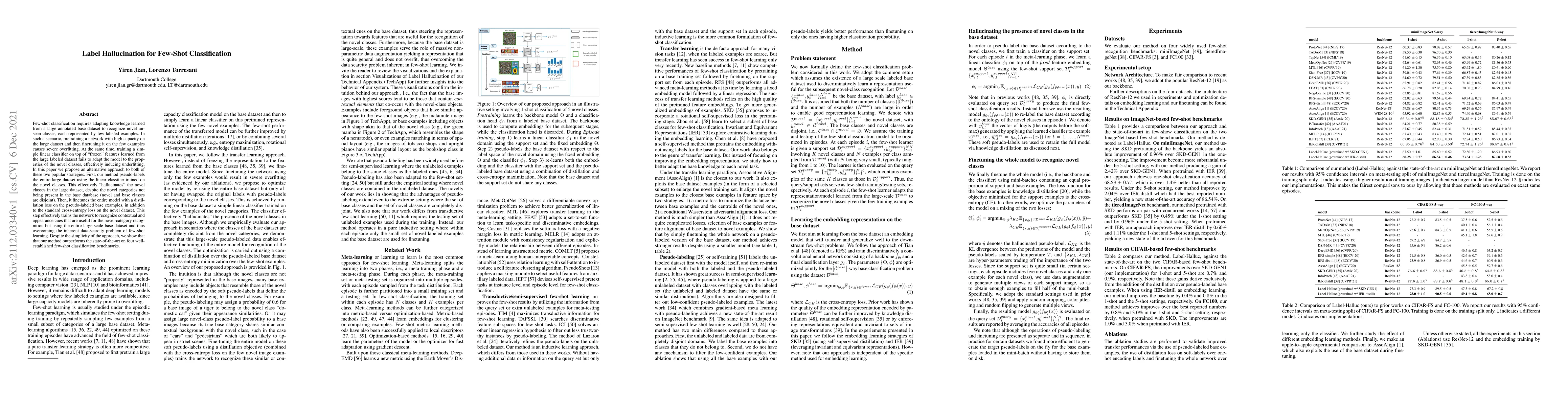 Thumbnail for Label Hallucination for Few-Shot Classification