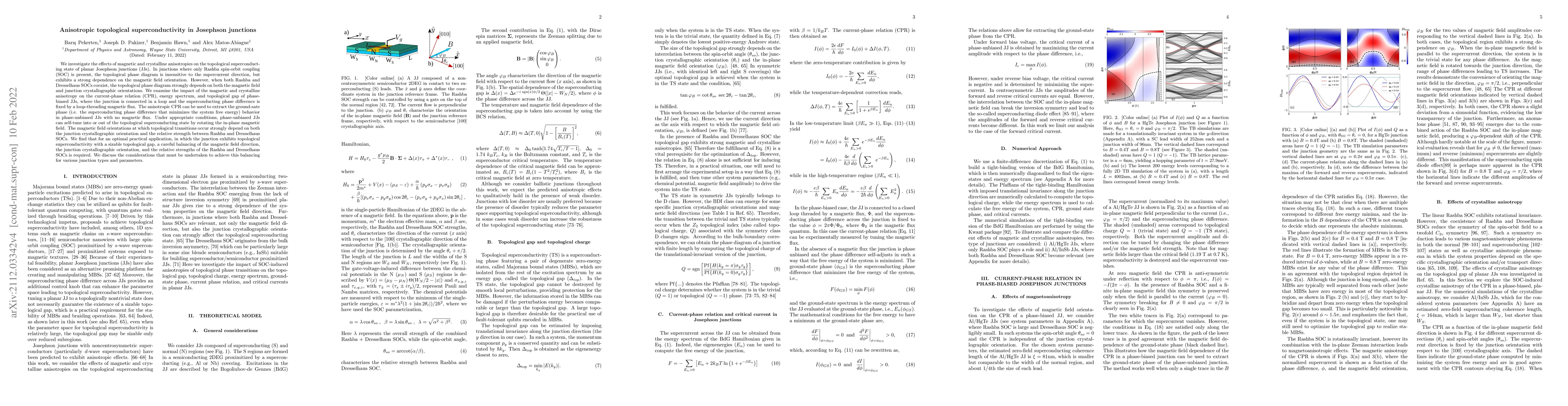 Thumbnail for Anisotropic topological superconductivity in Josephson junctions