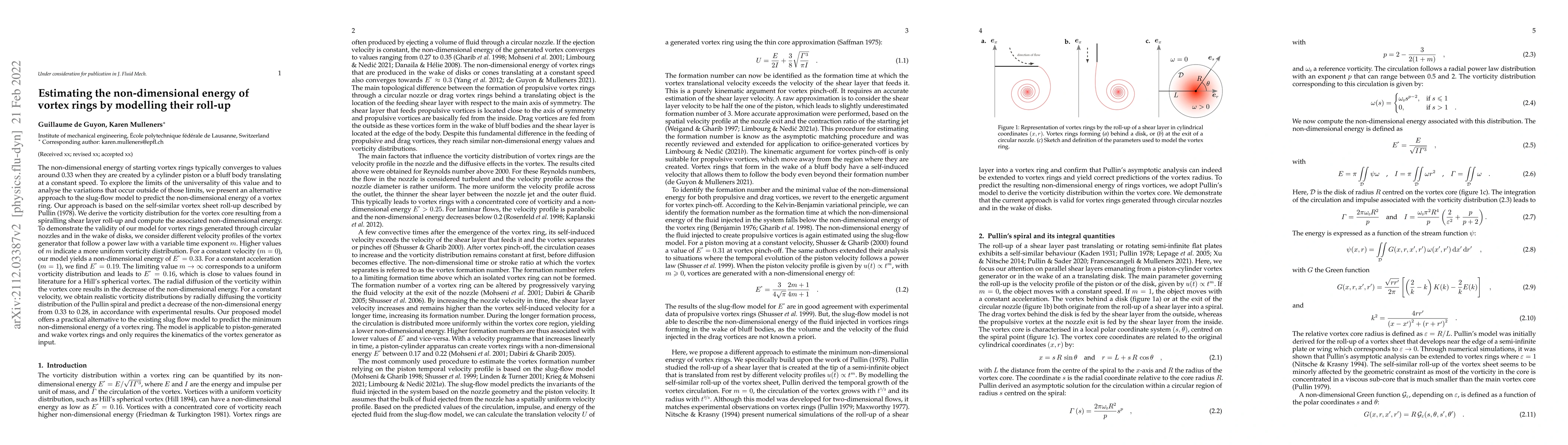 Thumbnail for Estimating the non-dimensional energy of vortex rings by modelling their
  roll-up