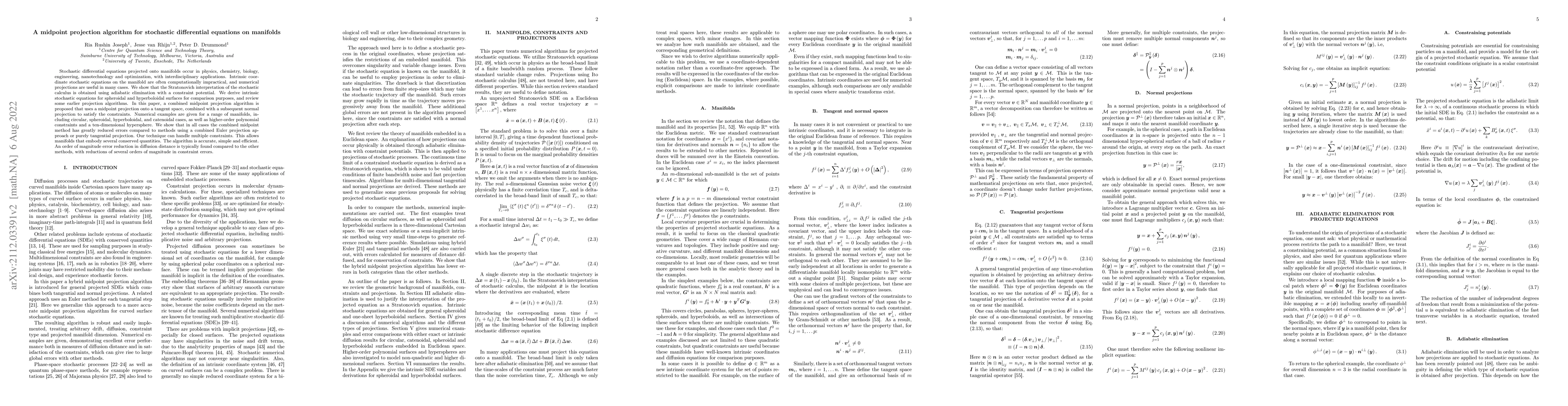 Thumbnail for A midpoint projection algorithm for stochastic differential equations on
  manifolds