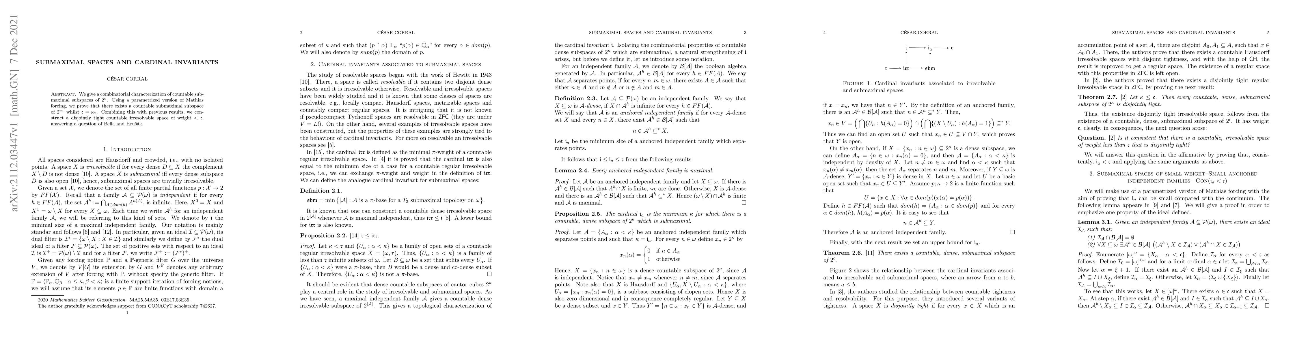 Thumbnail for Submaximal spaces and cardinal invariants