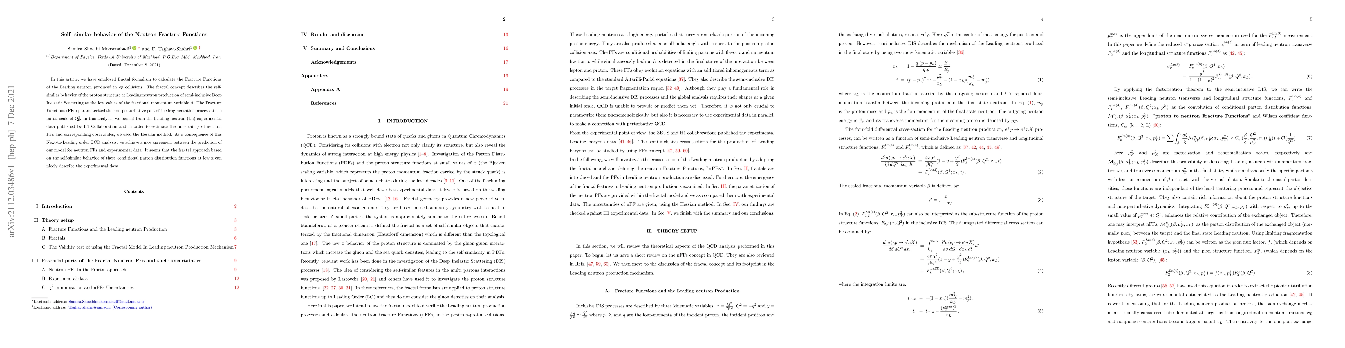 Thumbnail for Self-similar behavior of the Neutron Fracture Functions