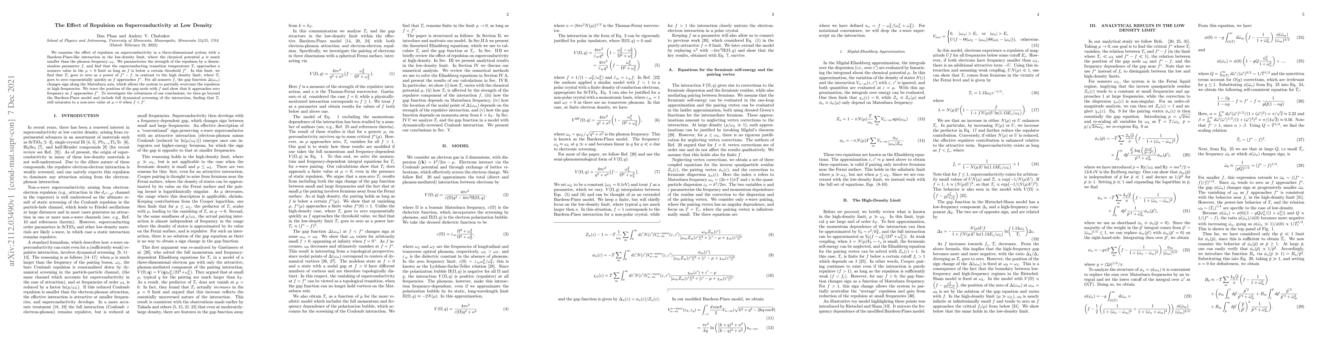 Thumbnail for The Effect of Repulsion on Superconductivity at Low Density