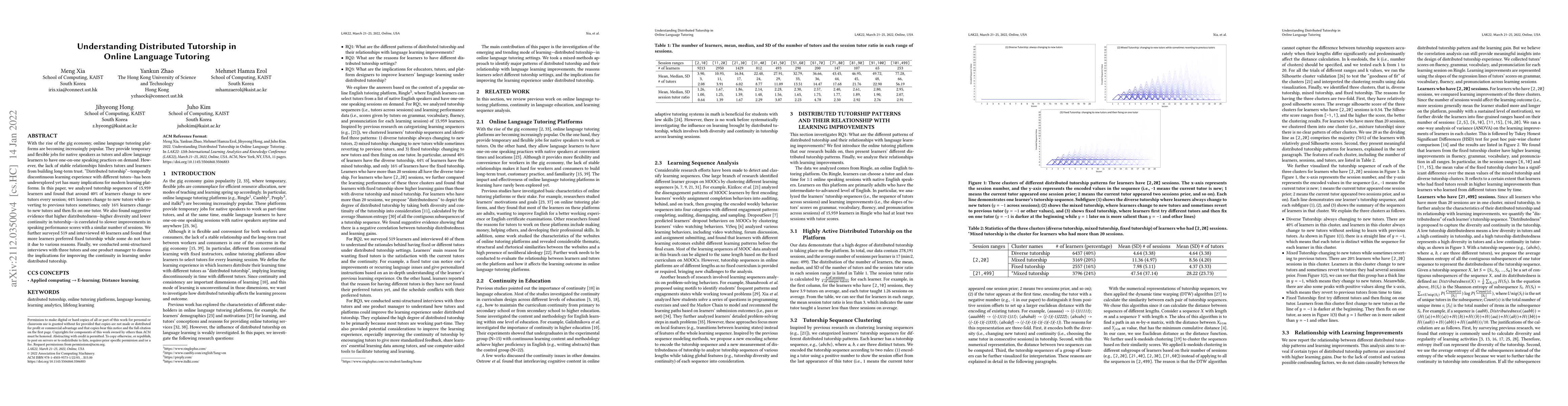 Thumbnail for Understanding Distributed Tutorship in Online Language Tutoring