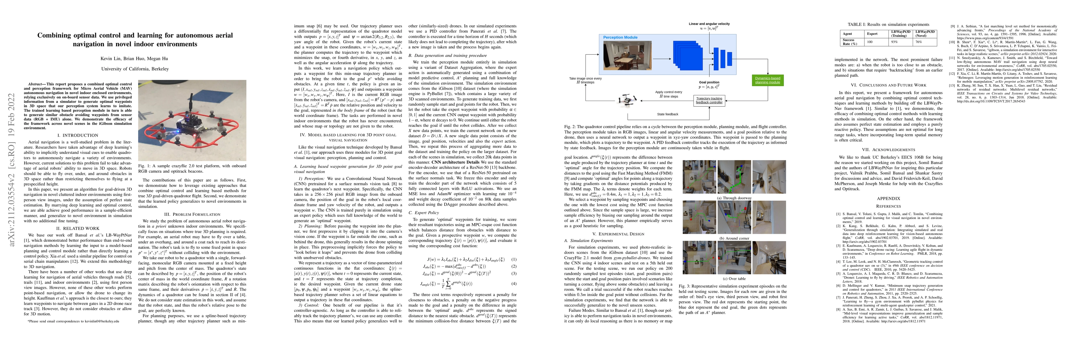 Thumbnail for Combining optimal control and learning for autonomous aerial navigation
  in novel indoor environments