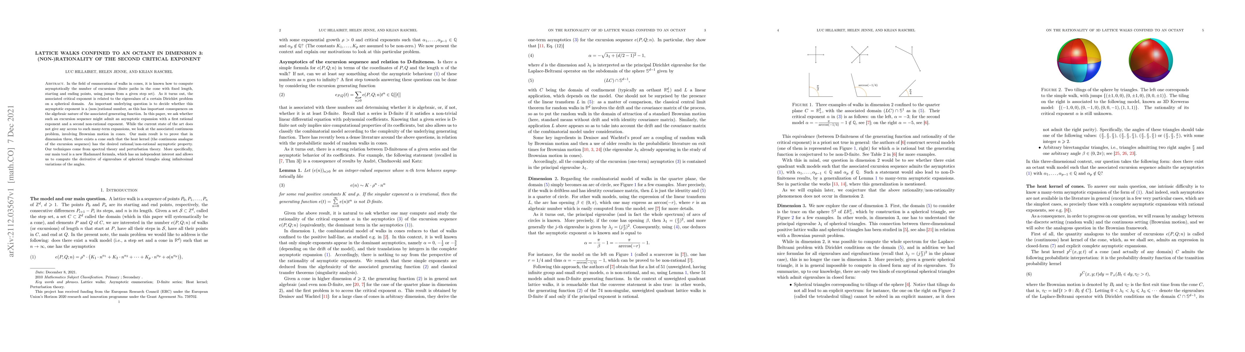 Thumbnail for Lattice walks confined to an octant in dimension 3: (non-)rationality of
  the second critical exponent