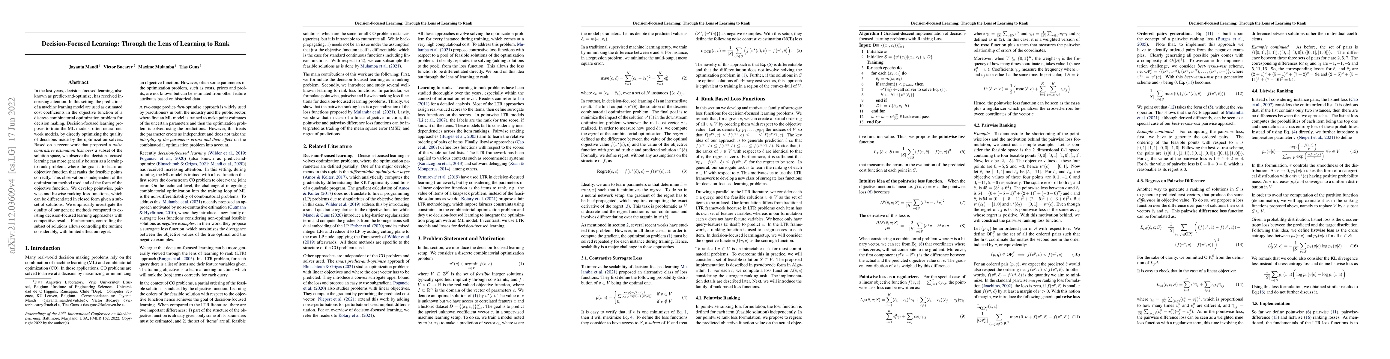 Thumbnail for Decision-Focused Learning: Through the Lens of Learning to Rank
