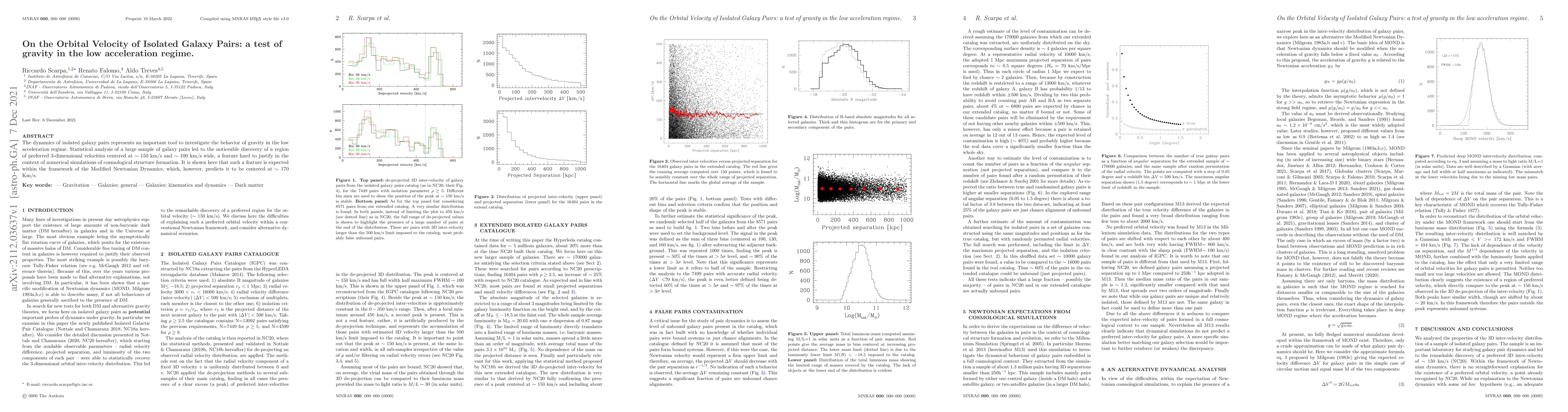 Thumbnail for On the Orbital Velocity of Isolated Galaxy Pairs: a test of gravity in
  the low acceleration regime