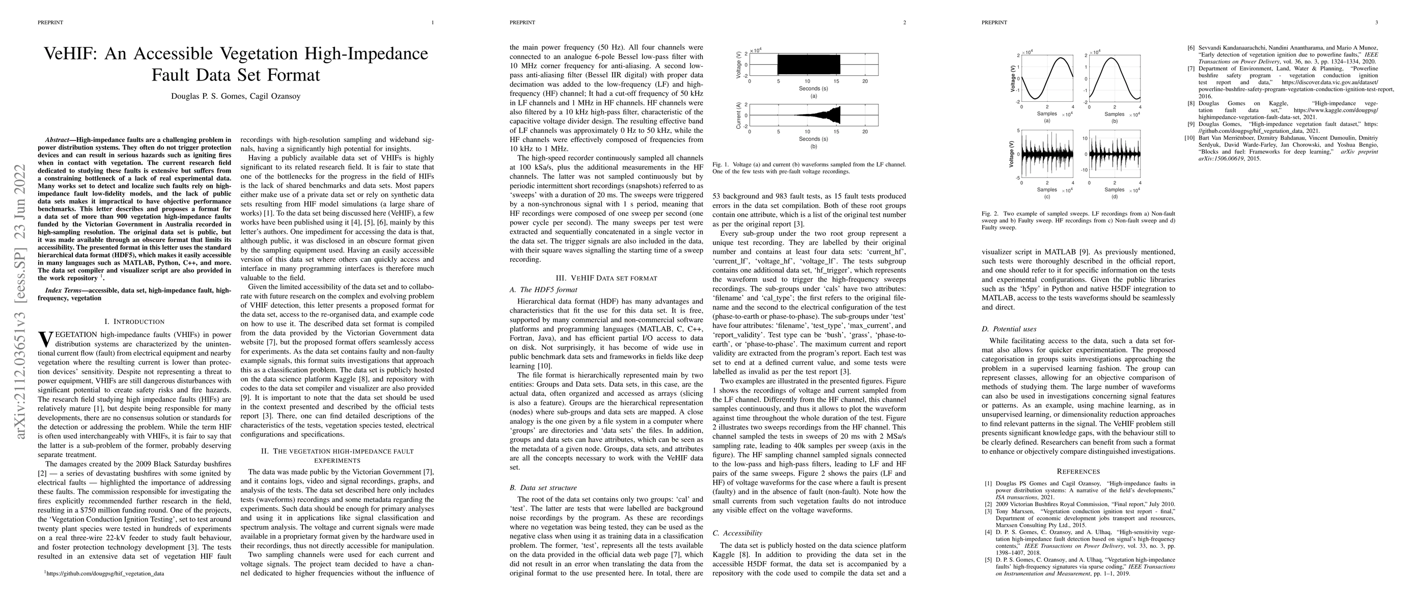 Thumbnail for VeHIF: An Accessible Vegetation High-Impedance Fault Data Set Format