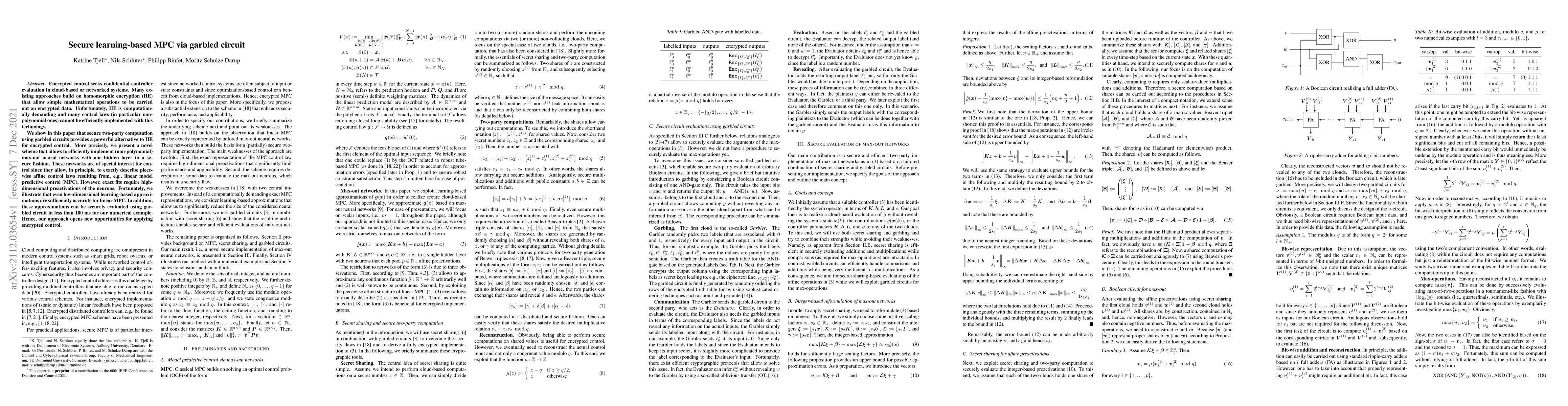 Thumbnail for Secure learning-based MPC via garbled circuit