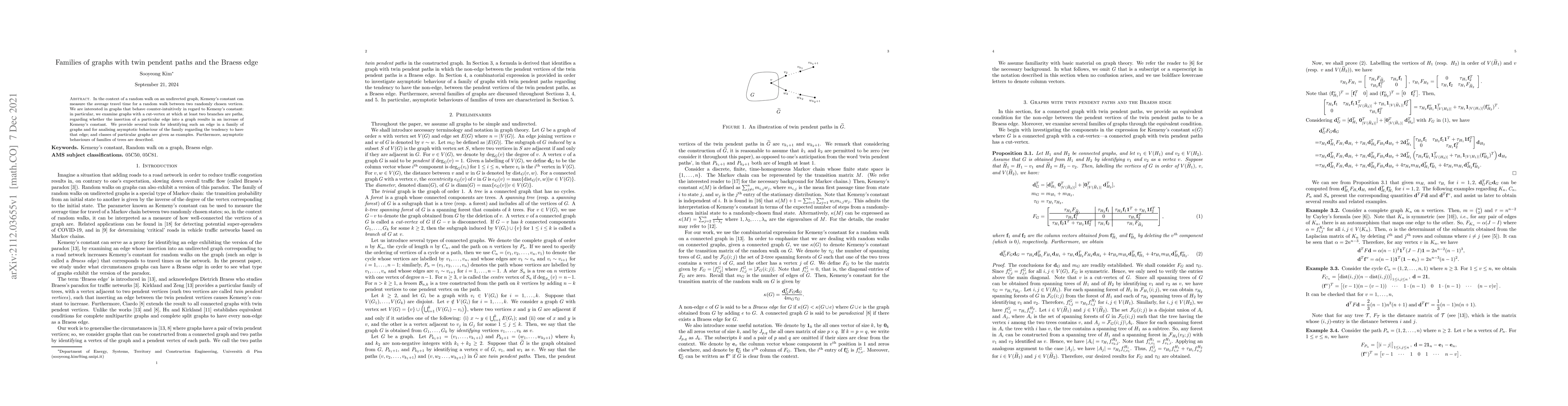 Thumbnail for Families of graphs with twin pendent paths and the Braess edge