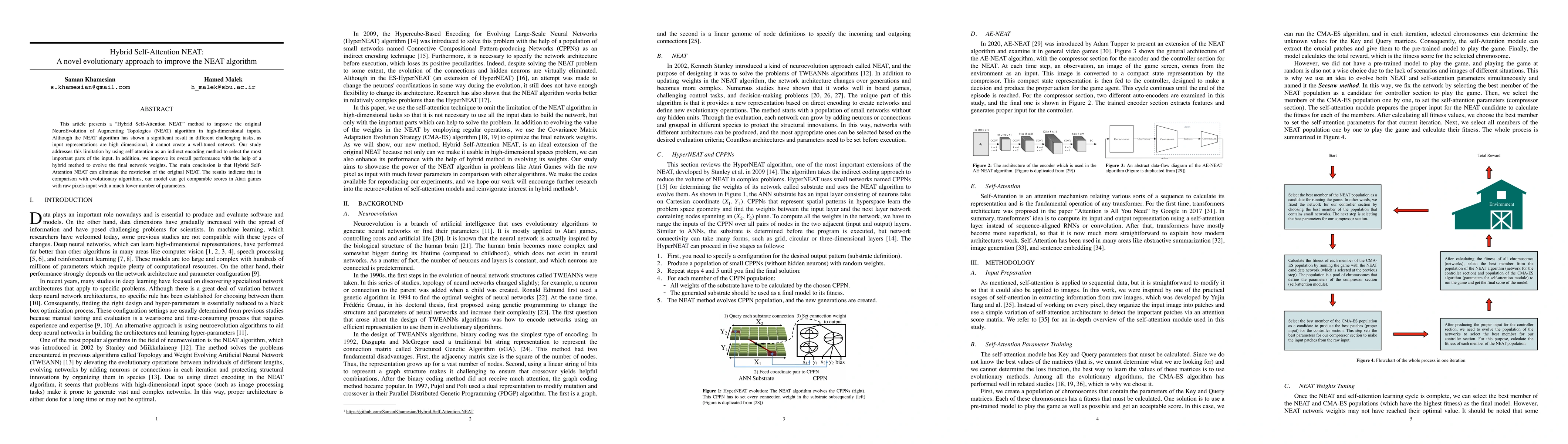 Thumbnail for Hybrid Self-Attention NEAT: A novel evolutionary approach to improve the
  NEAT algorithm