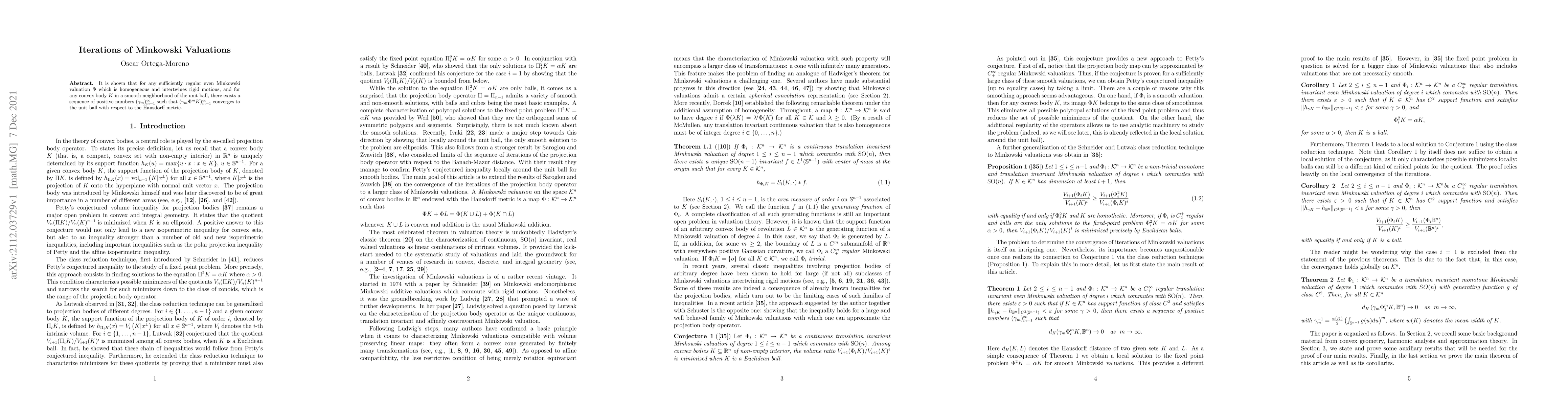 Thumbnail for Iterations of Minkowski Valuations