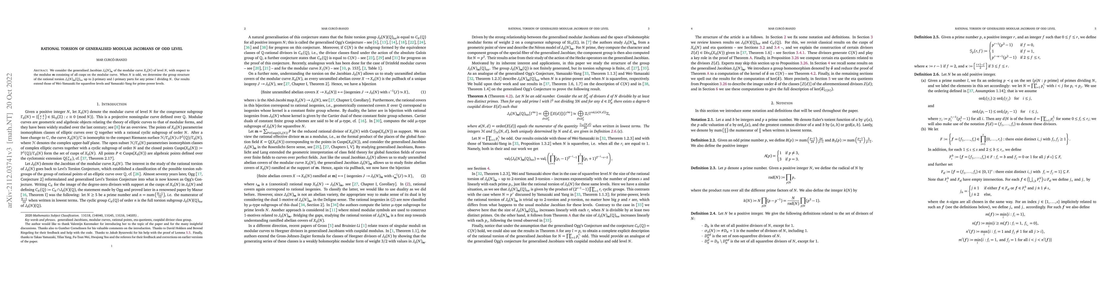Thumbnail for Rational torsion of generalised modular Jacobians of odd level