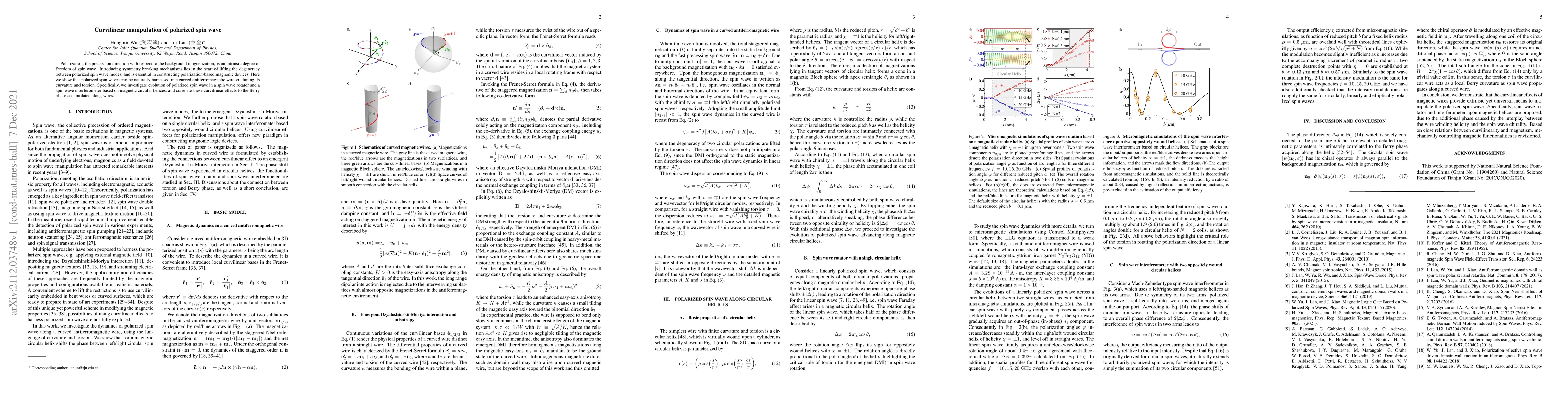 Thumbnail for Curvilinear manipulation of polarized spin wave