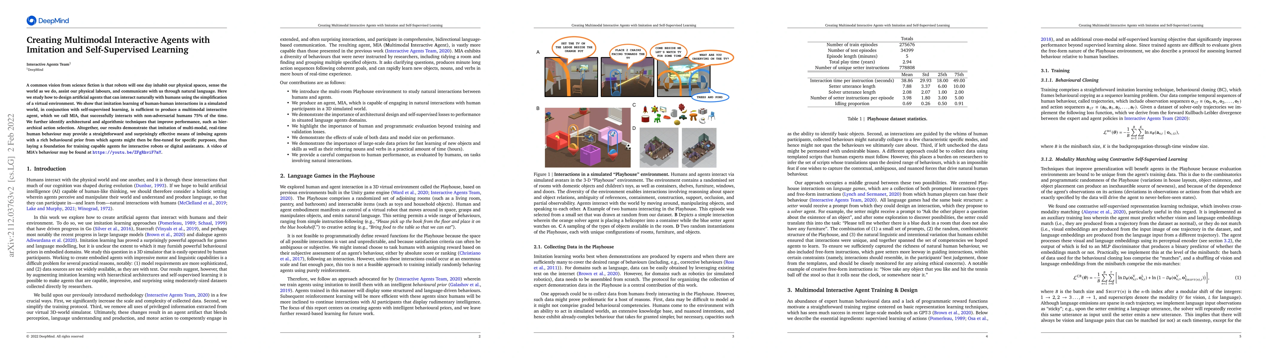 Thumbnail for Creating Multimodal Interactive Agents with Imitation and
  Self-Supervised Learning