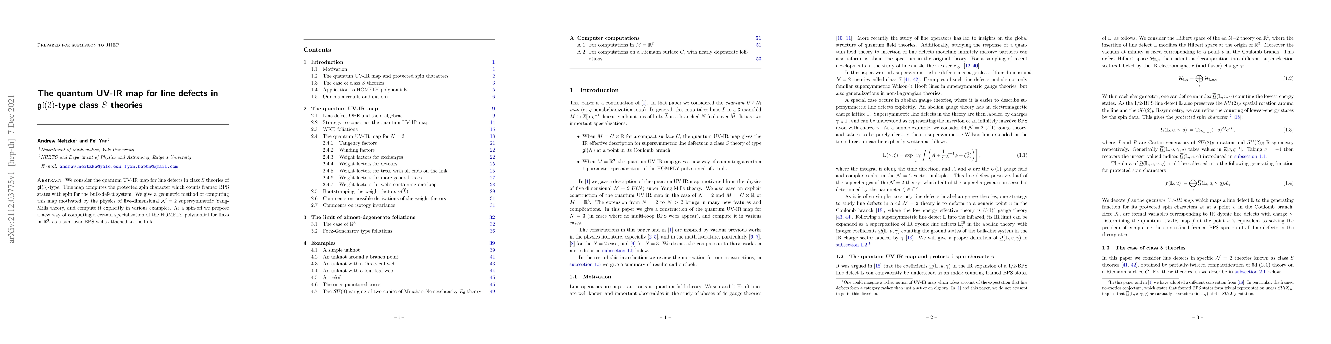 Thumbnail for The quantum UV-IR map for line defects in $\mathfrak{gl}(3)$-type class
  $S$ theories
