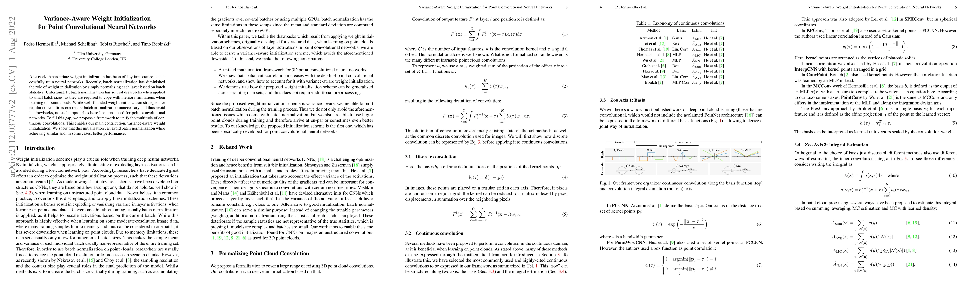 Thumbnail for Variance-Aware Weight Initialization for Point Convolutional Neural
  Networks