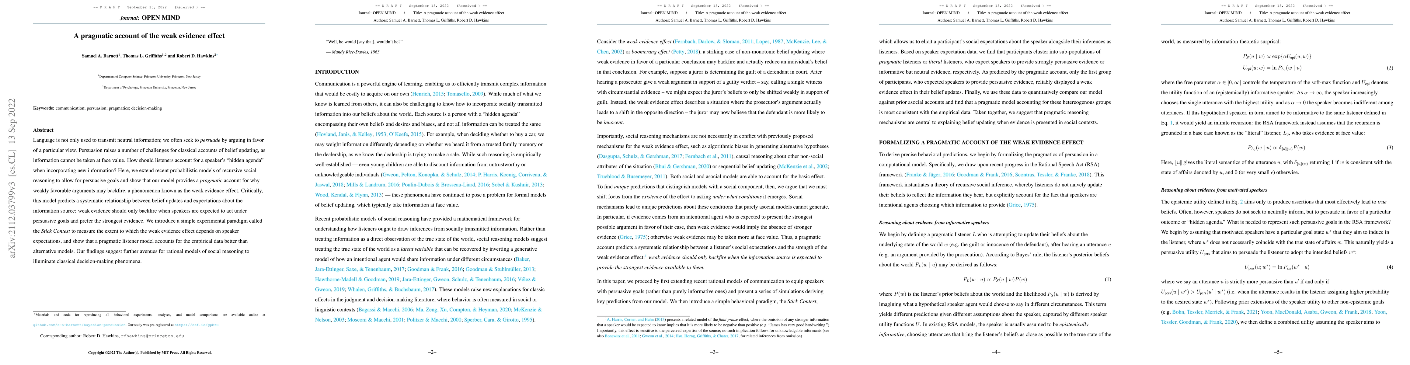 Thumbnail for A pragmatic account of the weak evidence effect