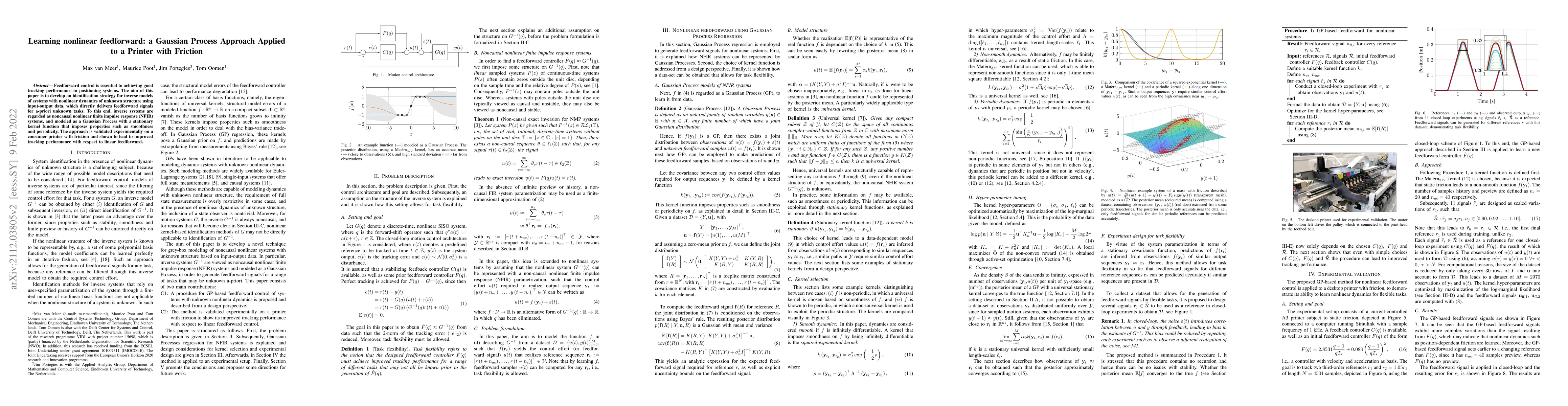 Thumbnail for Learning nonlinear feedforward: a Gaussian Process Approach Applied to a
  Printer with Friction