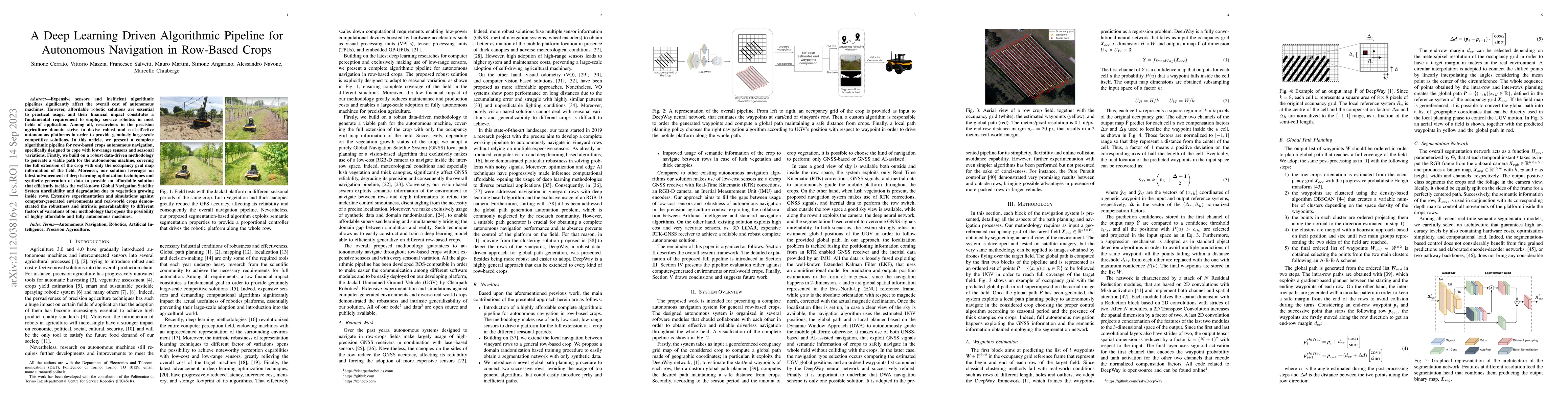 Thumbnail for A Deep Learning Driven Algorithmic Pipeline for Autonomous Navigation in
  Row-Based Crops