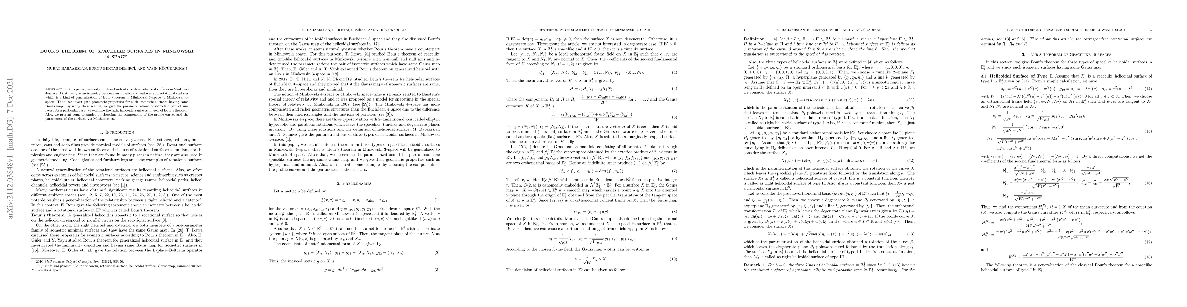 Thumbnail for Bour's Theorem of Spacelike Surfaces in Minkowski 4--Space