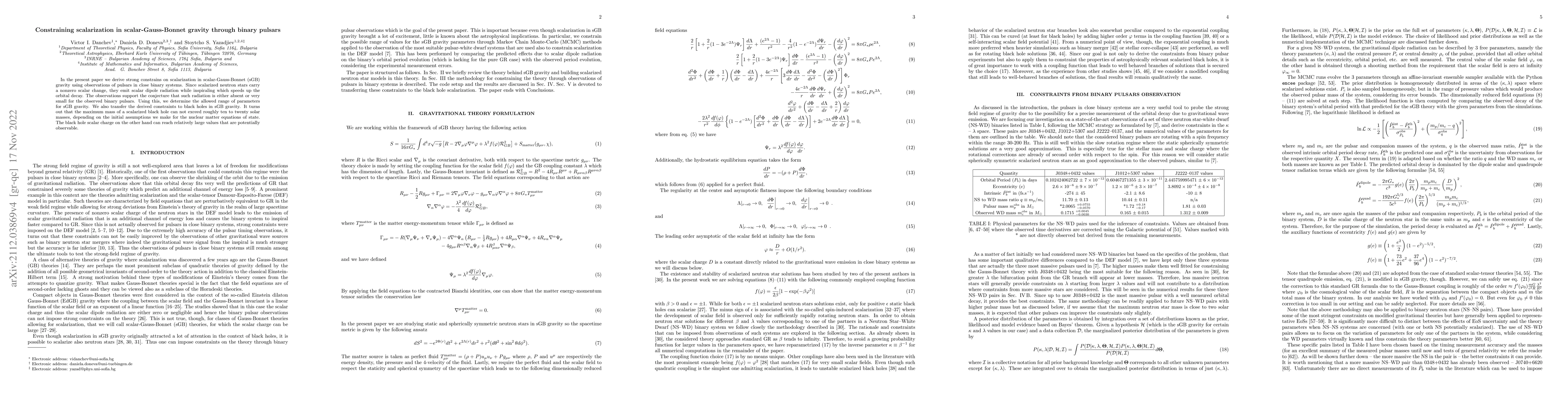 Thumbnail for Constraining scalarization in scalar-Gauss-Bonnet gravity through binary
  pulsars