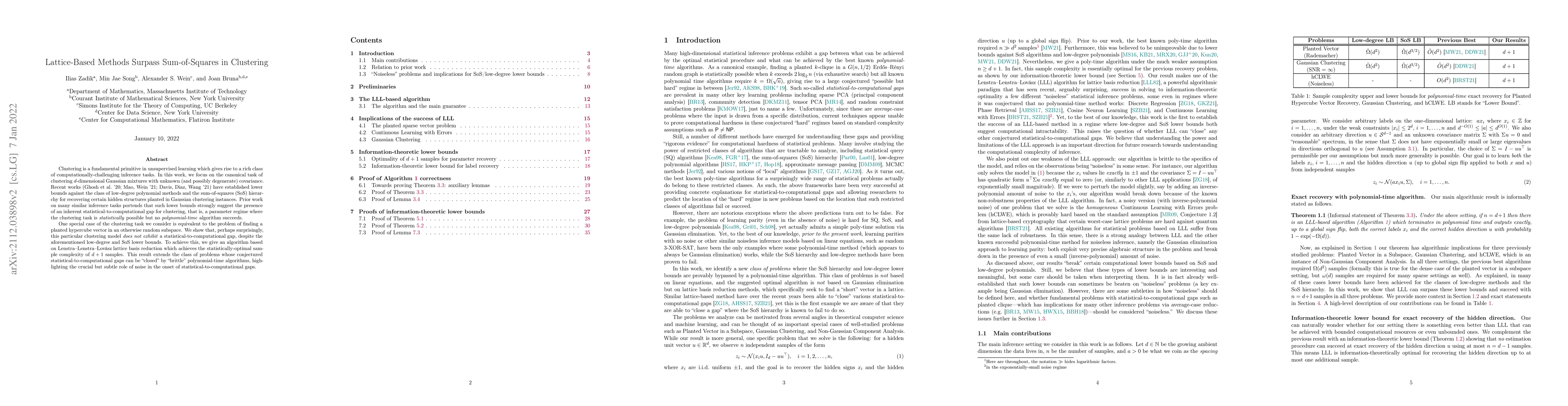 Thumbnail for Lattice-Based Methods Surpass Sum-of-Squares in Clustering