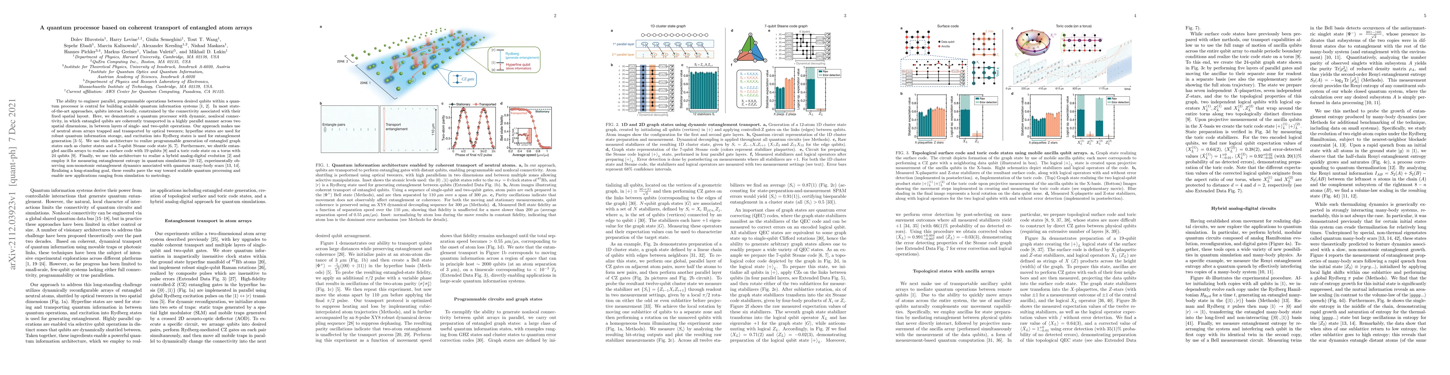 Thumbnail for A quantum processor based on coherent transport of entangled atom arrays