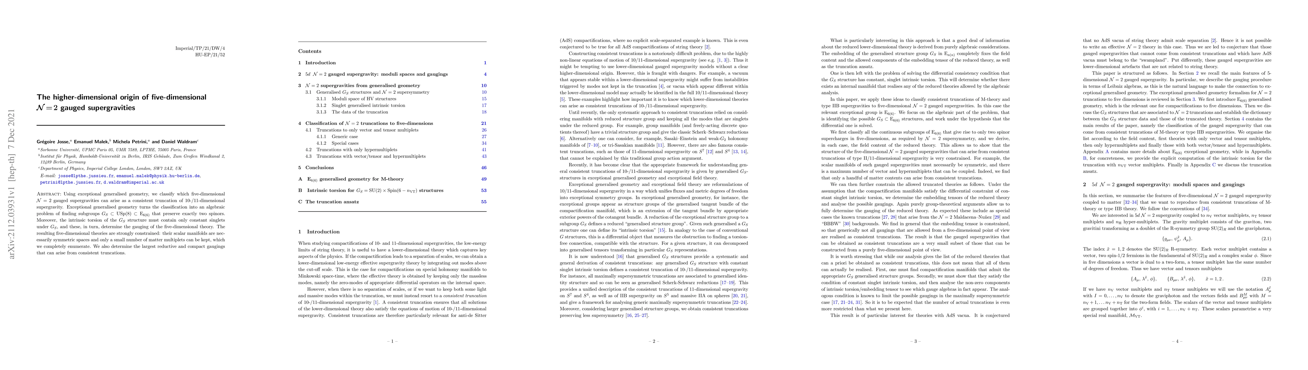 Thumbnail for The higher-dimensional origin of five-dimensional $\boldsymbol{{\cal
  N}\!=\!2}$ gauged supergravities