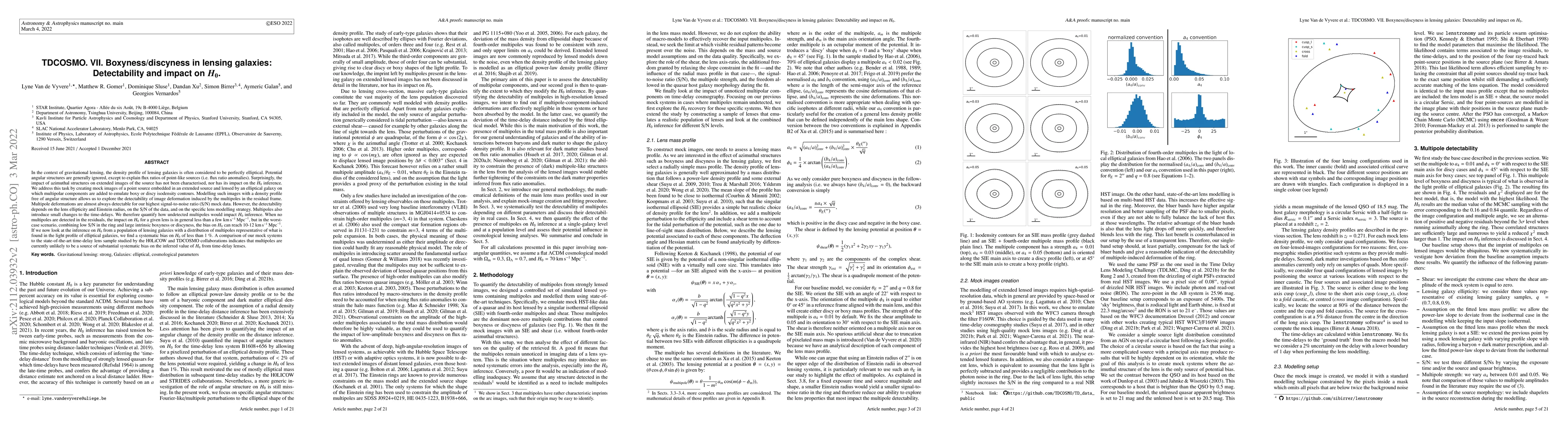 Thumbnail for TDCOSMO. VII. Boxyness/discyness in lensing galaxies : Detectability and
  impact on $H_0$
