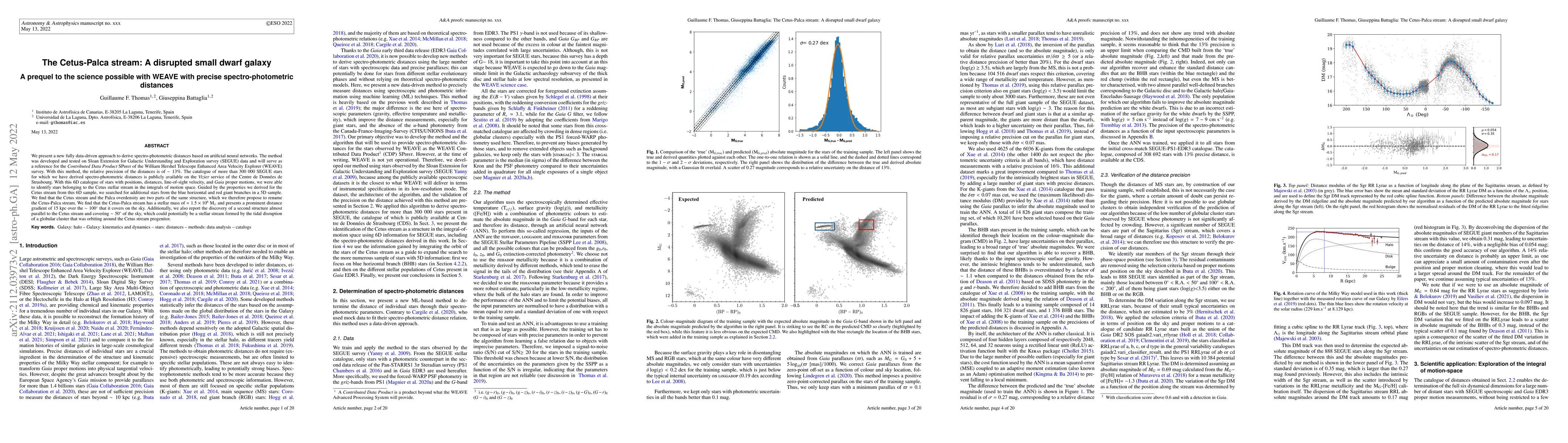 Thumbnail for The Cetus-Palca stream: A disrupted small dwarf galaxy. A prequel to the
  science possible with WEAVE with precise spectro-photometric distances