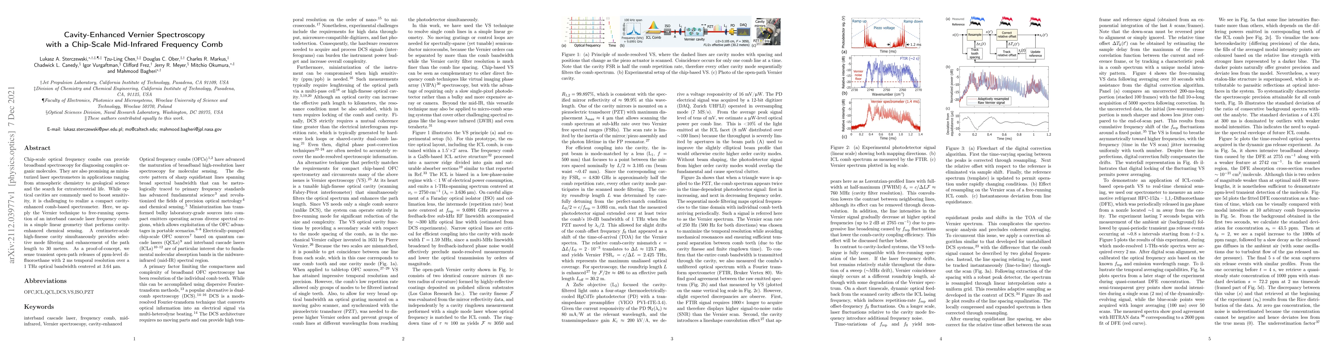 Thumbnail for Cavity-Enhanced Vernier Spectroscopy with a Chip-Scale Mid-Infrared
  Frequency Comb