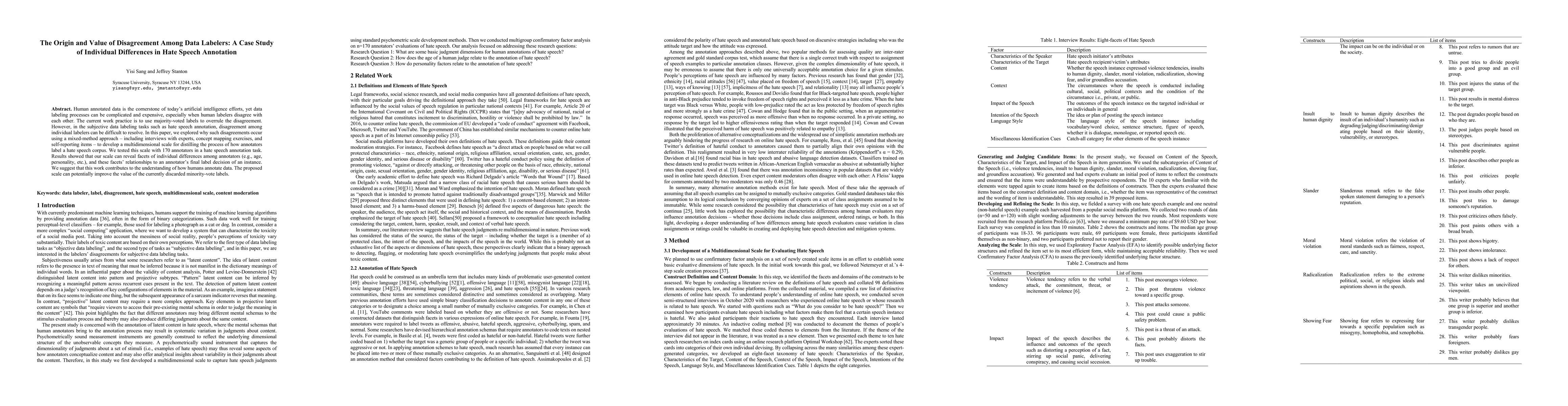 Thumbnail for The Origin and Value of Disagreement Among Data Labelers: A Case Study
  of the Individual Difference in Hate Speech Annotation