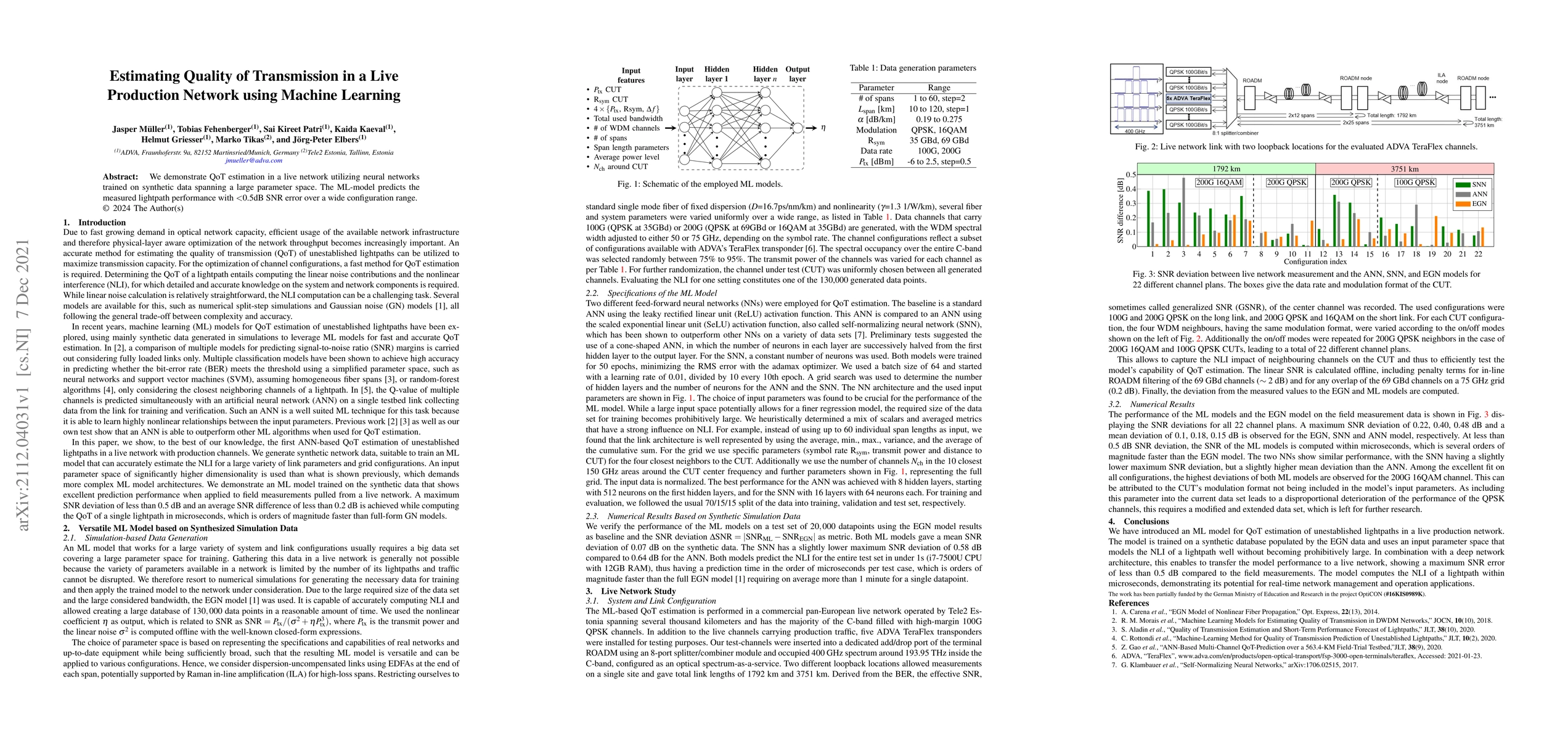Thumbnail for Estimating Quality of Transmission in a Live Production Network using
  Machine Learning