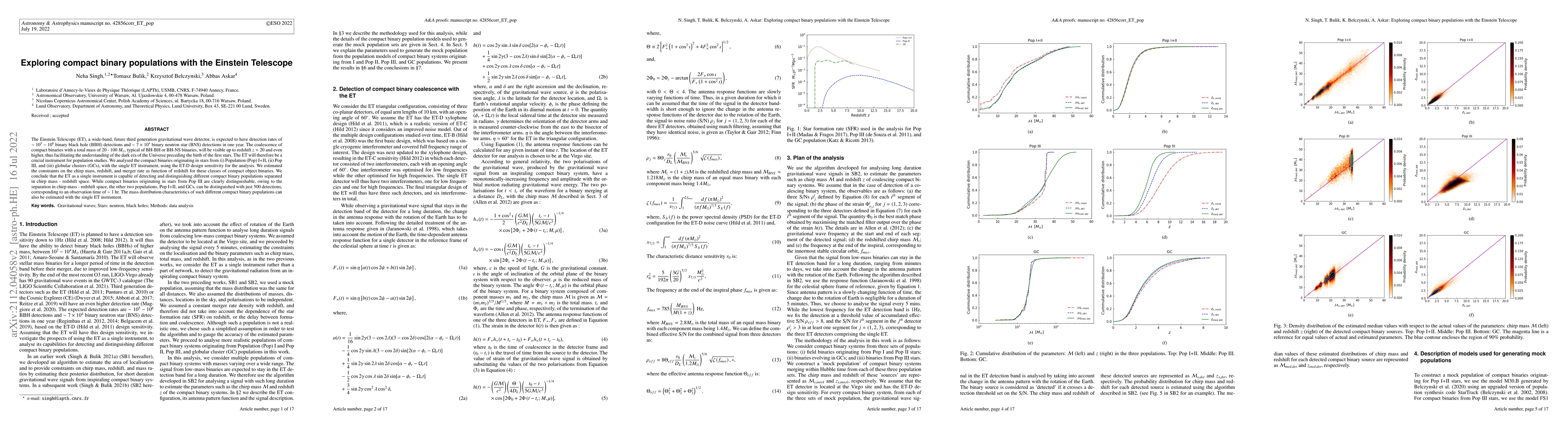 Thumbnail for Exploring compact binary populations with the Einstein Telescope