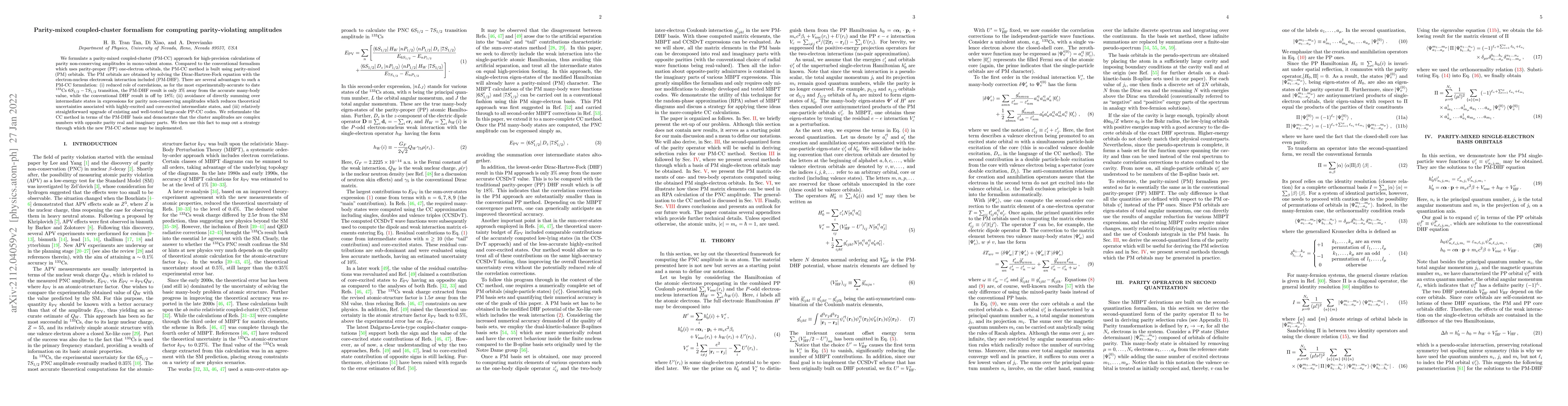 Thumbnail for Parity-mixed coupled-cluster formalism for computing parity-violating
  amplitudes