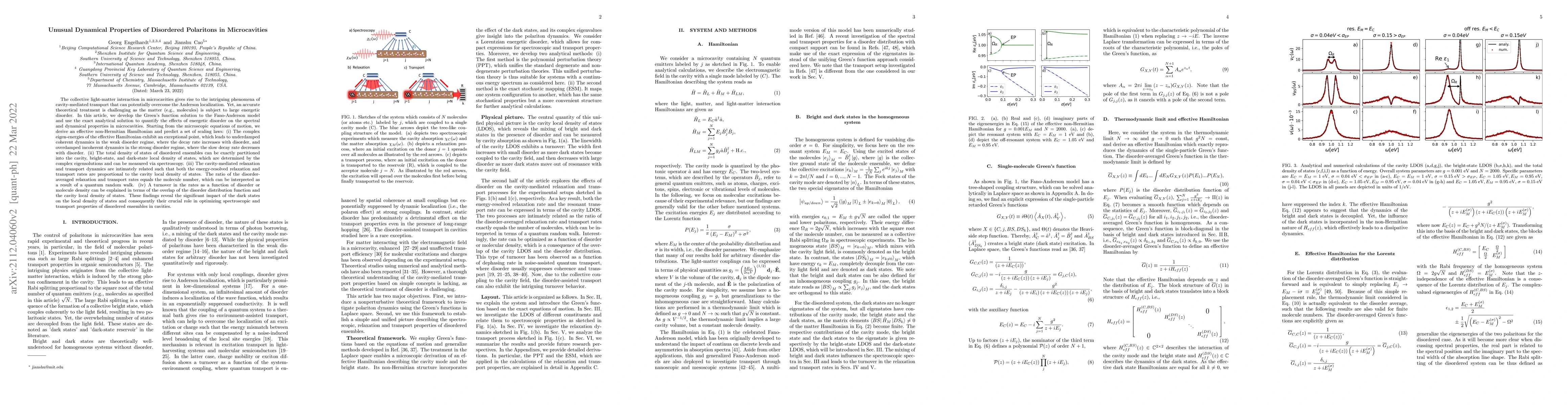Thumbnail for Unusual Dynamical Properties of Disordered Polaritons in Micocavities