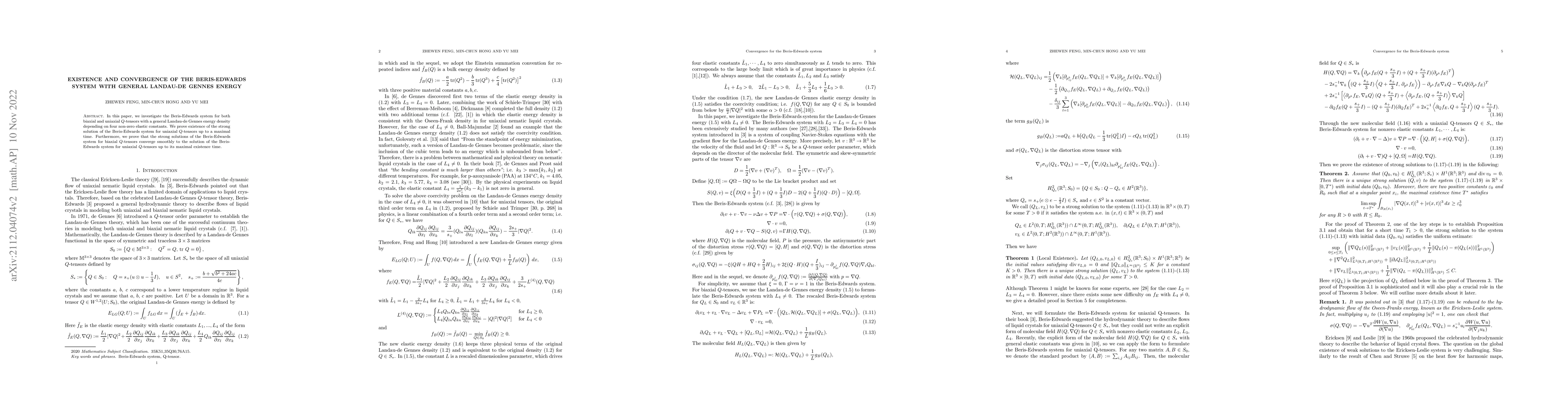 Thumbnail for Existence and convergence of the Beris-Edwards system with general
  Landau-de Gennes energy