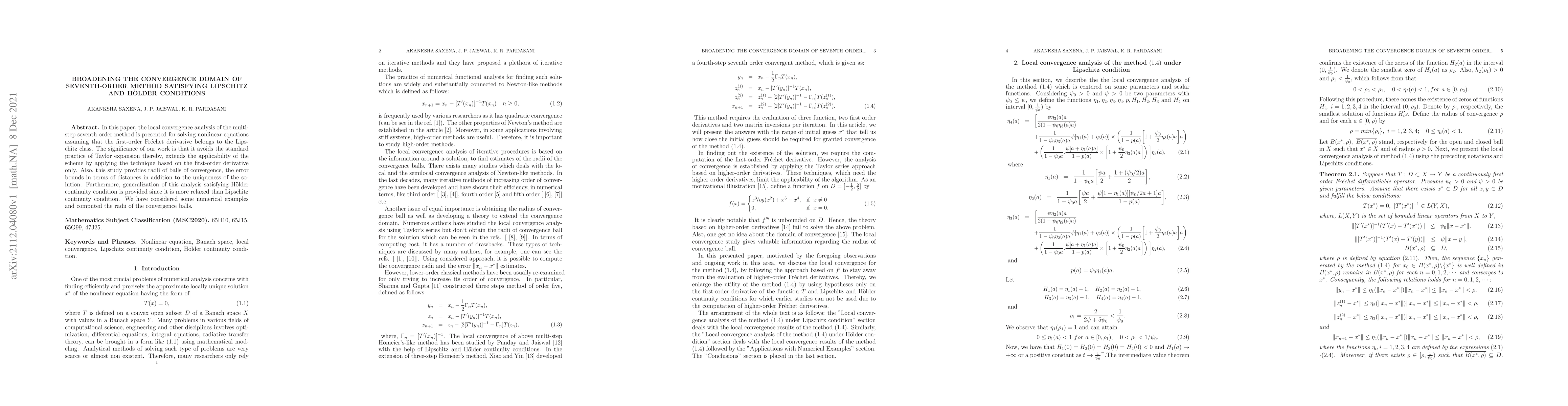 Thumbnail for Broadening the convergence domain of Seventh-order method satisfying
  Lipschitz and H\"{o}lder conditions