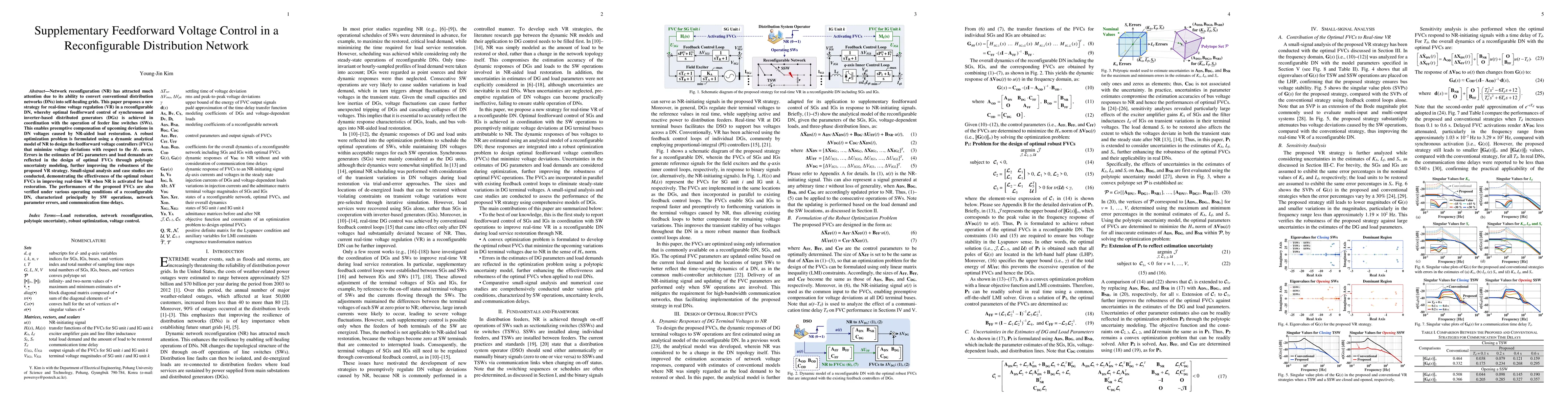Thumbnail for Supplementary Feedforward Voltage Control in a Reconfigurable
  Distribution Network