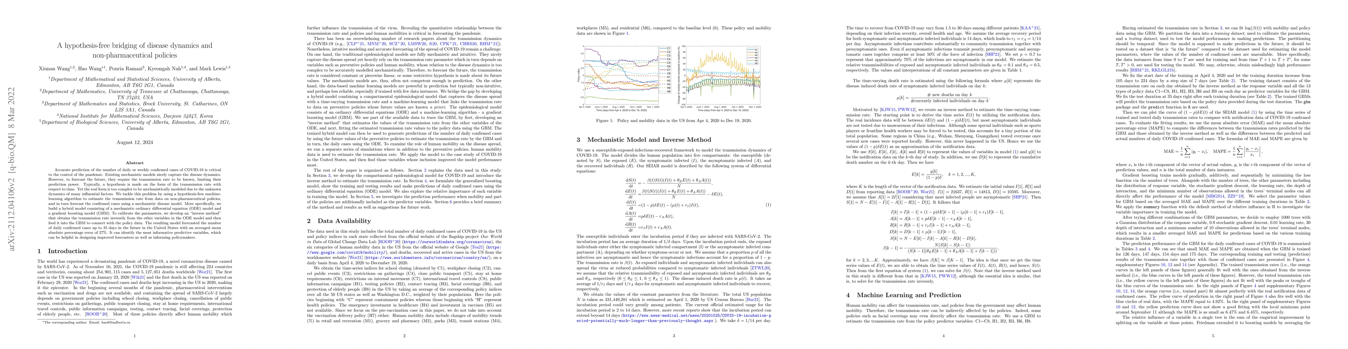 Thumbnail for A hypothesis-free bridging of disease dynamics and non-pharmaceutical
  policies