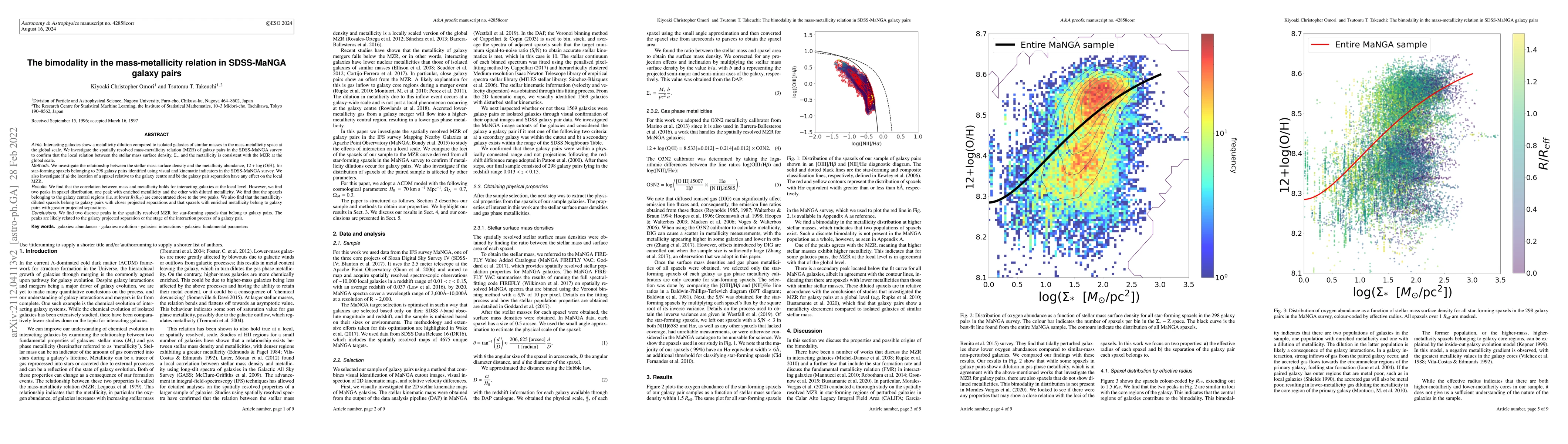 Thumbnail for The bimodality in the mass-metallicity relation in SDSS-MaNGA galaxy
  pairs
