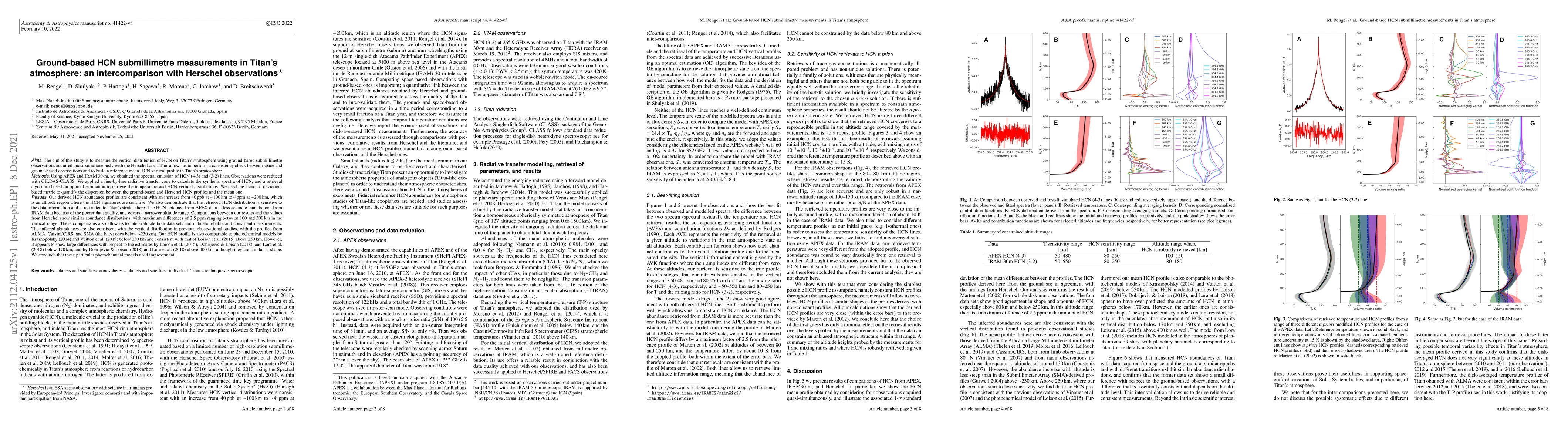 Thumbnail for Ground-based HCN submillimetre measurements in Titan's atmosphere: an
  intercomparison with Herschel observations