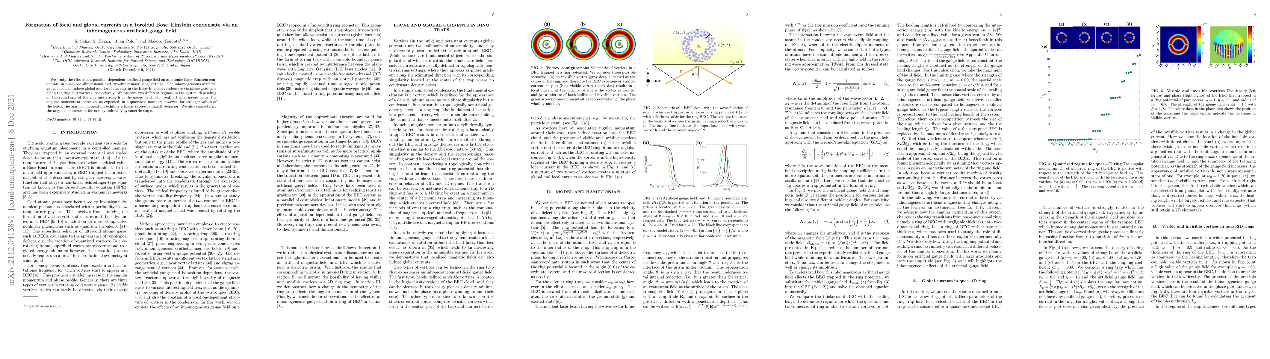 Thumbnail for Formation of local and global currents in a toroidal Bose--Einstein
  condensate via an inhomogeneous artificial gauge field
