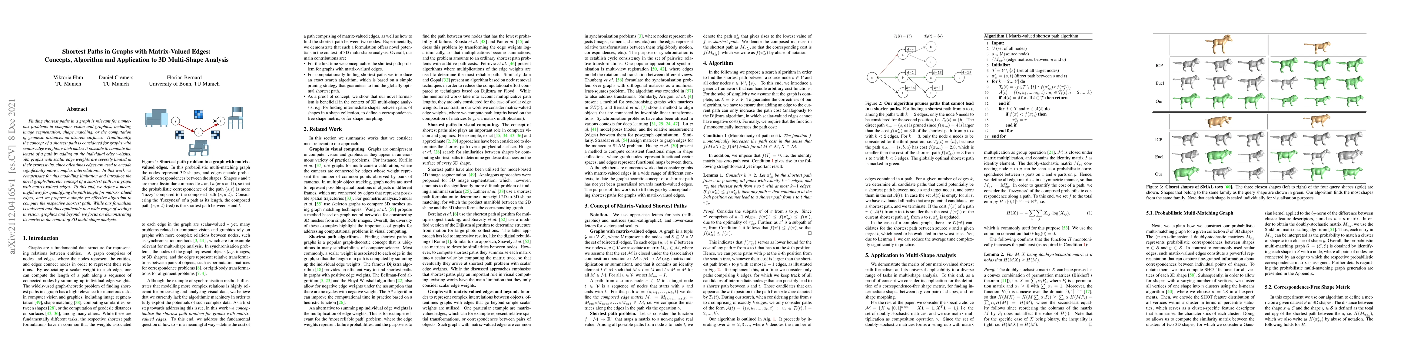 Thumbnail for Shortest Paths in Graphs with Matrix-Valued Edges: Concepts, Algorithm
  and Application to 3D Multi-Shape Analysis
