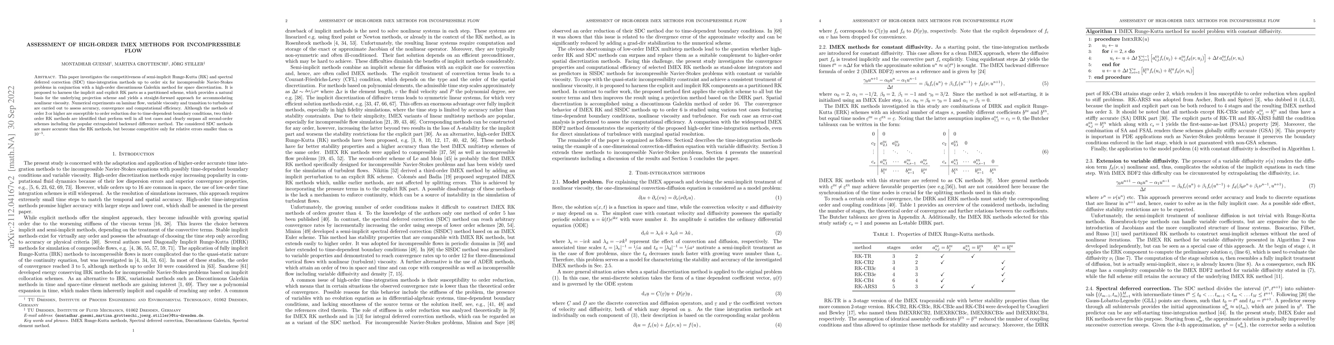 Thumbnail for Assessment of high-order IMEX methods for incompressible flow